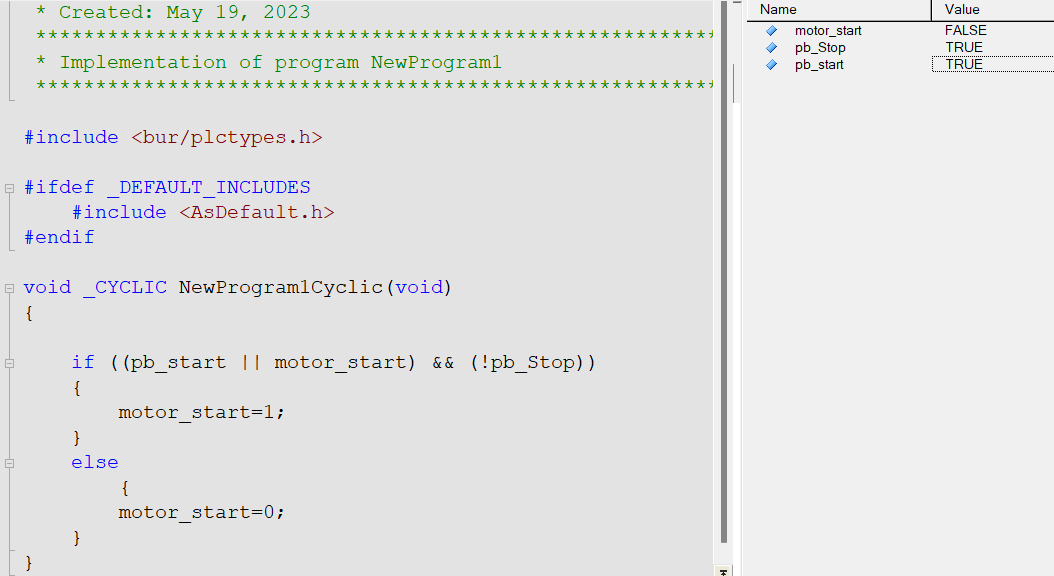 B&R Automation Studio use of logical operator in if else statement In ANSI C